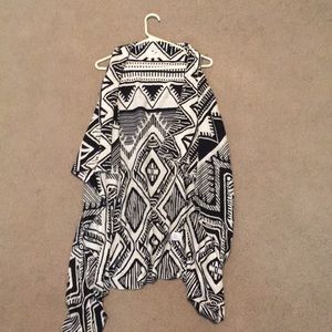 LA Hearts Black and White Cardigan Vest